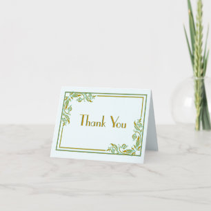 Tarjeta De Agradecimiento Ornate Gold y Pastel Blue Personalizados
