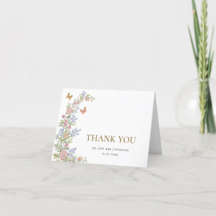 Tarjeta De Agradecimiento Ornate Grace Pastel Rosado Floral Boda Agradecimie