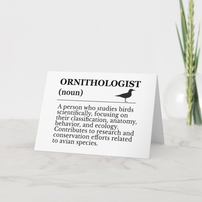 Tarjeta De Agradecimiento Ornithologist Definition - Vogelkunde (Birdwatchin (Anverso)
