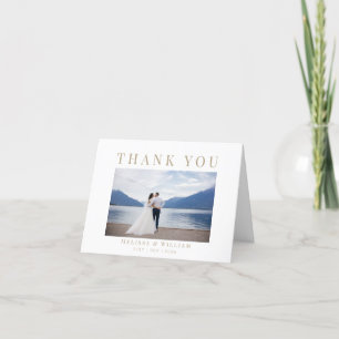 Tarjeta De Agradecimiento Oro blanco boda