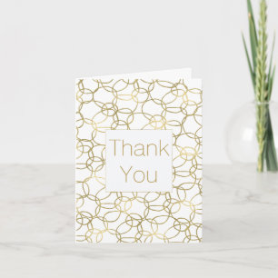 Tarjeta De Agradecimiento Oro Blanco Glam Círculos Elegantes Gracias