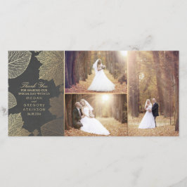 Tarjeta De Agradecimiento Oro Cae deja Boda.