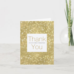Tarjeta De Agradecimiento Oro Glam Brillo Bokeh Personalizado Gracias