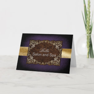 Tarjeta De Agradecimiento oro morado rústico Business Gracias Cartas