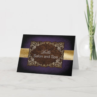 Tarjeta De Agradecimiento oro morado rústico Business Gracias Cartas