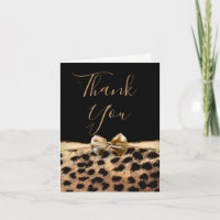 Oro Negro Bow Leopardo Estampado Guepardo Gracias
