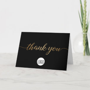 Tarjeta De Agradecimiento Oro Negro negocio cliente apreciación personalizad