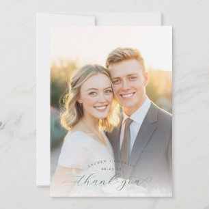 Tarjeta De Agradecimiento Oro Romántico Foto Elegante