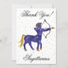 Tarjeta De Agradecimiento Oro Sagittarius Primer Cumpleaños Gran Foto Gracia