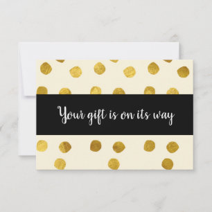 Tarjeta De Agradecimiento Oro visto, regalo está en camino