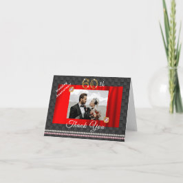 Tarjeta De Agradecimiento Oro y joyas 60 aniversario Boda Gracias