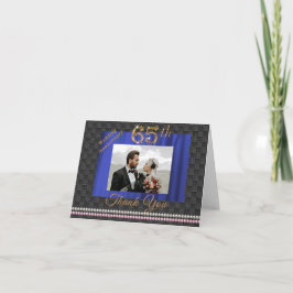 Tarjeta De Agradecimiento Oro y Perlas 65 Aniversario Boda Gracias