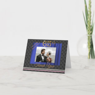 Tarjeta De Agradecimiento Oro y Perlas 65 Aniversario Boda Gracias