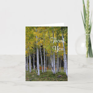 Tarjeta De Agradecimiento Oro y verde Aspens gracias