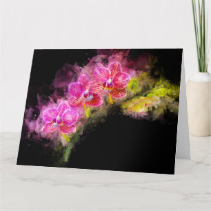 Tarjeta De Agradecimiento Orquídea acuarela - rosa bb 01