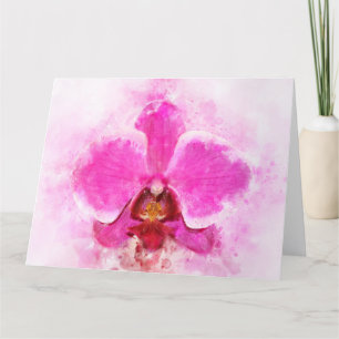 Tarjeta De Agradecimiento Orquídea acuarela - wb rosa 02