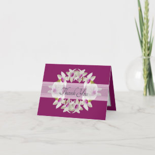 Tarjeta De Agradecimiento Orquídea Blanca Elegante Moderna Lei Floral Agrade