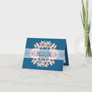 Tarjeta De Agradecimiento Orquídea Blanca Elegante Moderna Lei Floral Agrade
