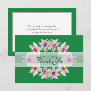 Tarjeta De Agradecimiento Orquídea Blanca Elegante Moderna Lei Floral Agrade
