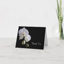 Tarjeta De Agradecimiento Orquídea blanca en negro gracias