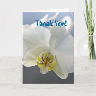 Tarjeta De Agradecimiento Orquídea Blanca Personalizada Floral Gracias