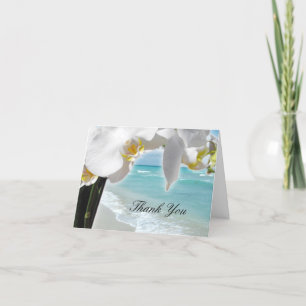 Tarjeta De Agradecimiento Orquídea de Playa Aqua