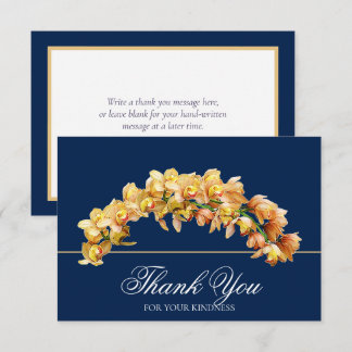 Tarjeta De Agradecimiento Orquídea Dorada Arco Floral Botánico Chic Gracias