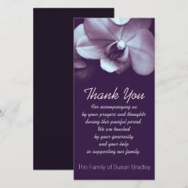 Tarjeta De Agradecimiento Orquídea Púrpura Oscura Solidaridad Gracias Tarjet