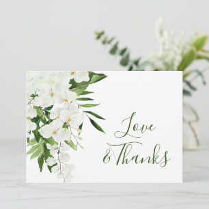 Tarjeta De Agradecimiento Orquídeas Blancas Elegantes Floral Bohemio de Boda