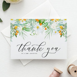 Tarjeta De Agradecimiento Orquídeas blancas y Boda tropical de Kumquat Garla