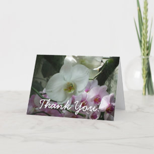 Tarjeta De Agradecimiento Orquídeas blancas y púrpuras