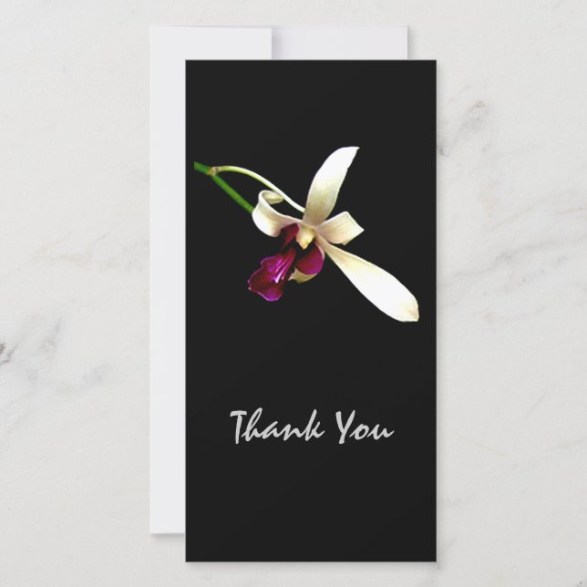 Tarjeta De Agradecimiento Orquídeas de marfil (Anverso)