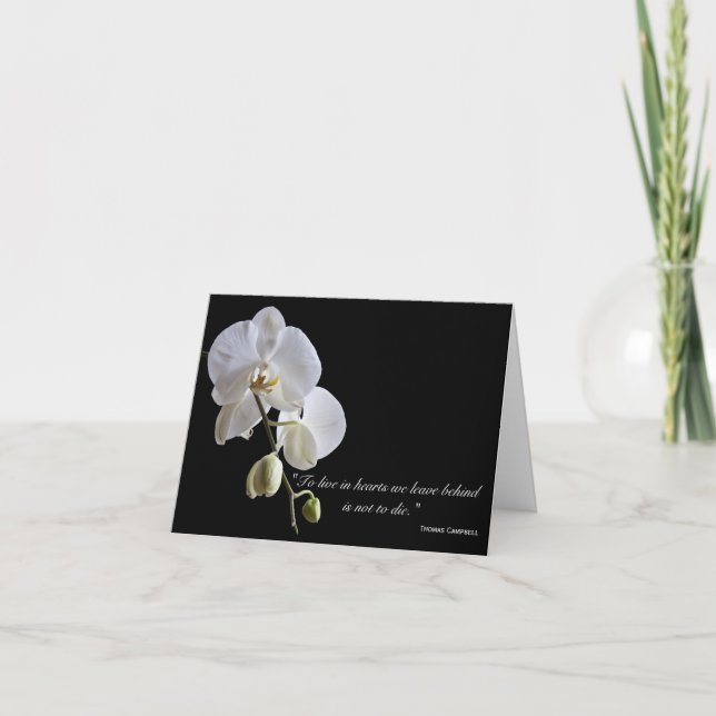 Tarjeta De Agradecimiento Orquídeas de negro Gracias por tu simpatía (Anverso)