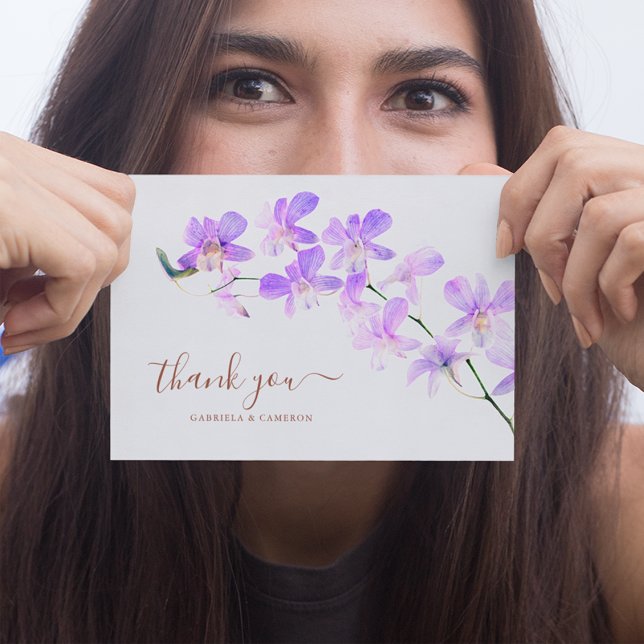 Tarjeta De Agradecimiento Orquídeas Floral Boda Terracotta (Subido por el creador)