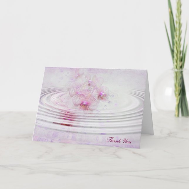 Tarjeta De Agradecimiento Orquídeas rosadas gracias (Anverso)