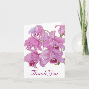 Tarjeta De Agradecimiento Orquídeas rosas