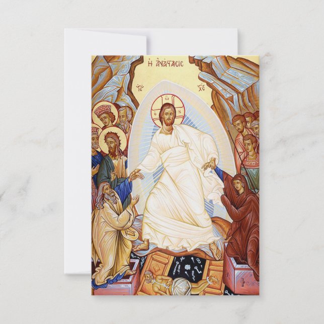 Tarjeta De Agradecimiento Orthodox Resurrection Holy Card (Anverso)