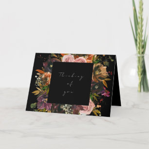 Tarjeta De Agradecimiento Oscuro negro Moody otoño pensando en tu carta