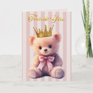 Tarjeta De Agradecimiento Osita Princesa