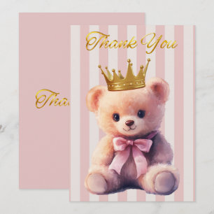 Tarjeta De Agradecimiento Osita Princesa