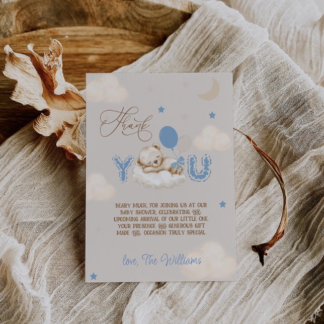 Tarjeta De Agradecimiento Oso Azul Beary Much (Subido por el creador)