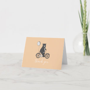 Tarjeta De Agradecimiento Oso barato escandinavo en bicicleta Minimalista