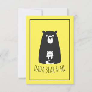 Tarjeta De Agradecimiento OSO DADA & YO Papá Niños Hija Hijo Oso Dada