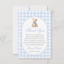 Oso de gingham azul Grand millennial