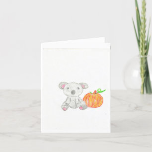 Tarjeta De Agradecimiento Oso de Koala con calabaza