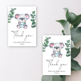 Tarjeta De Agradecimiento Oso de Koala gracias bebé ducha