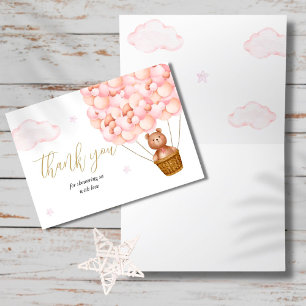 Tarjeta De Agradecimiento Oso de peluche apenas espera poema de baby shower 