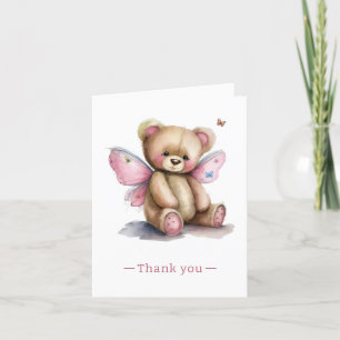Tarjeta De Agradecimiento Oso de peluche con alas