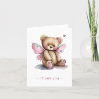 Tarjeta De Agradecimiento Oso de peluche con alas