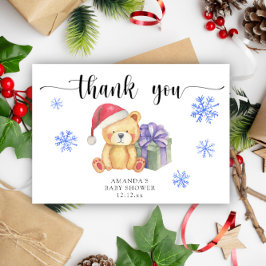 Tarjeta De Agradecimiento Oso de peluche de invierno - gracias
